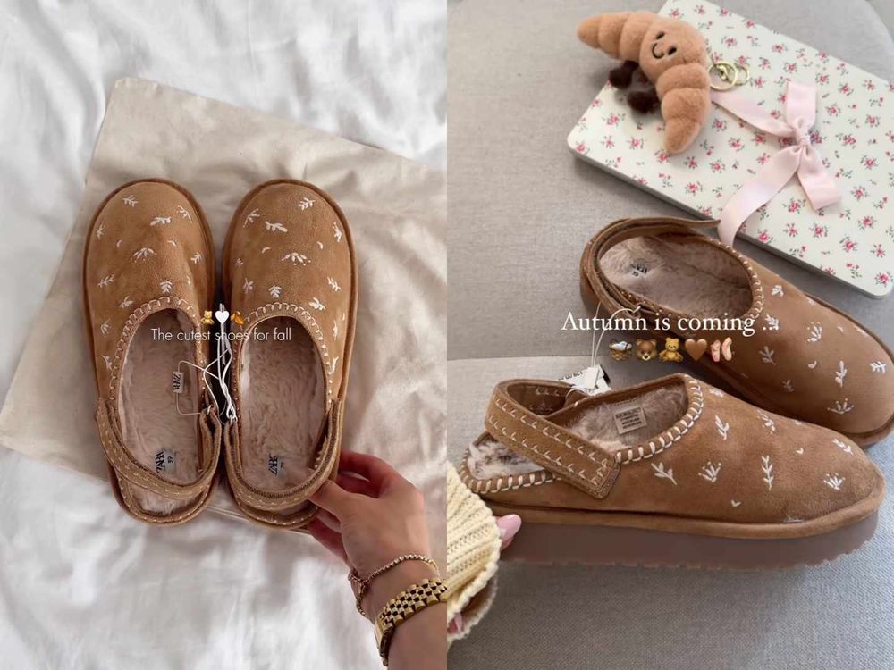 社群爆紅！ZARA「厚底毛毛拖」太欠買！小花刺繡超甜價格被狂搶！現貨尺寸光速消失中！-4