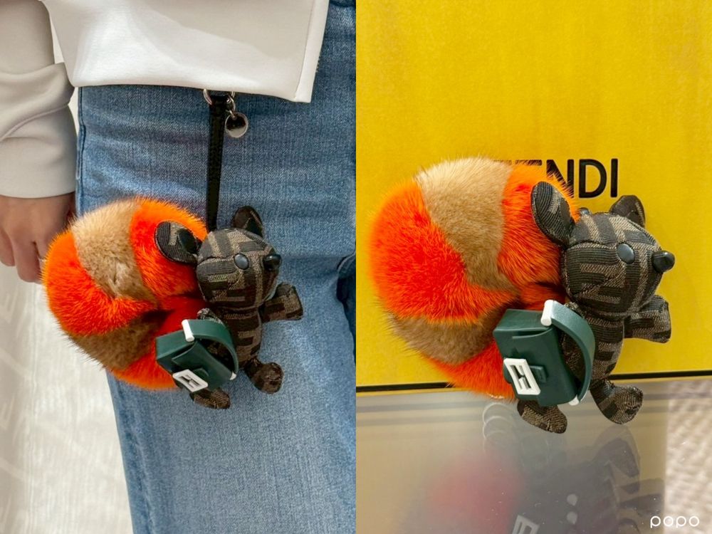 FENDI吊飾之王再出手！SKZ方燦愛不釋手「小松鼠」、GD頭巾狗、軟綿兔...根本逼人掏錢！-6
