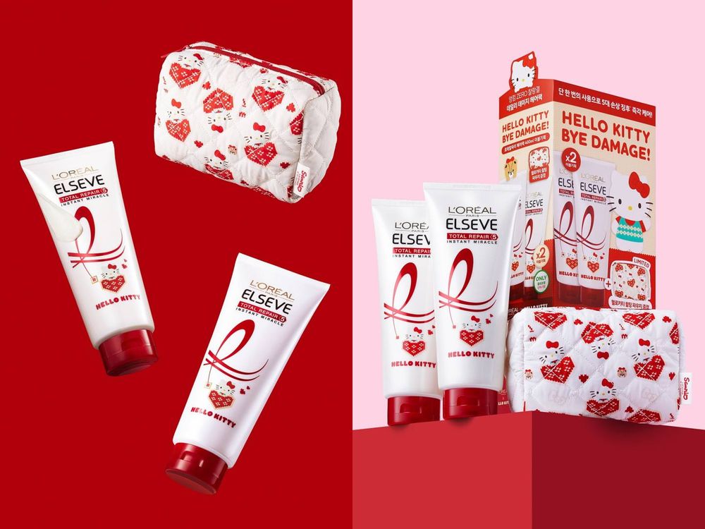 貓系MEOVV全團愛慘了！巴黎萊雅人氣髮油夢幻聯名Hello Kitty，凱蒂貓髮圈＋小金瓶超萌包裝、三麗鷗粉絲快衝呀！-5