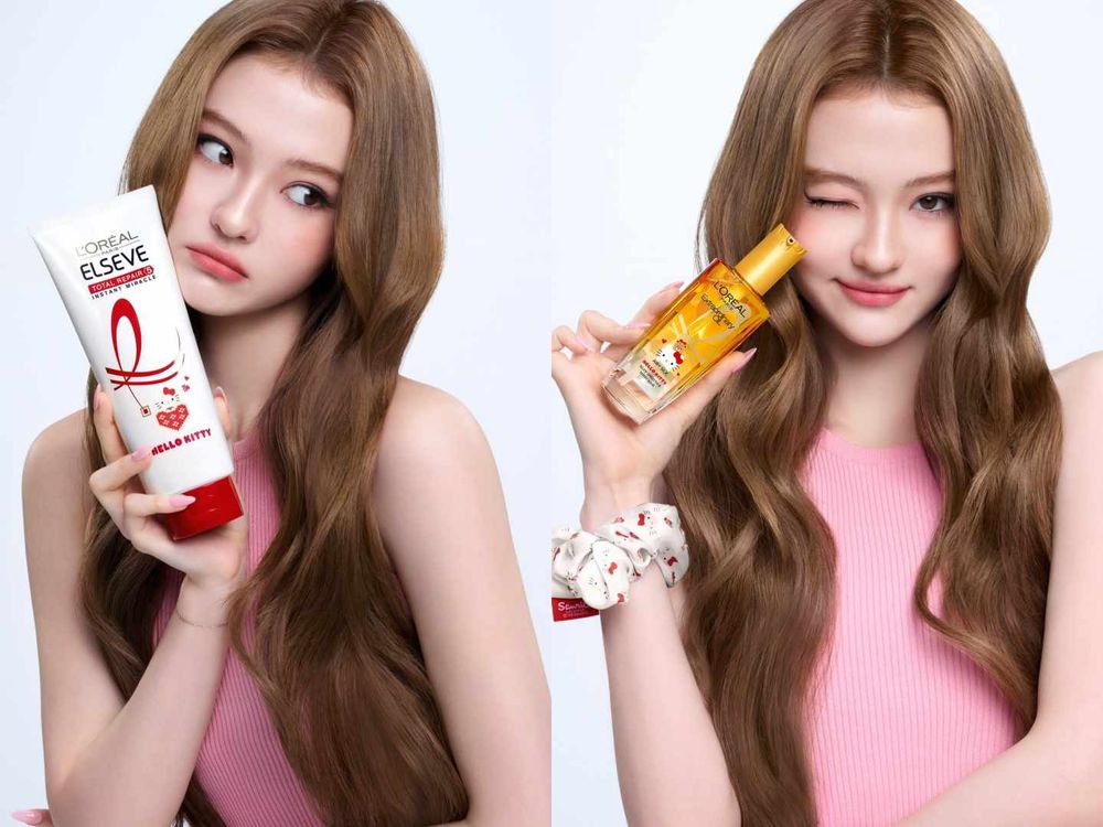 貓系MEOVV全團愛慘了！巴黎萊雅人氣髮油夢幻聯名Hello Kitty，凱蒂貓髮圈＋小金瓶超萌包裝、三麗鷗粉絲快衝呀！-8