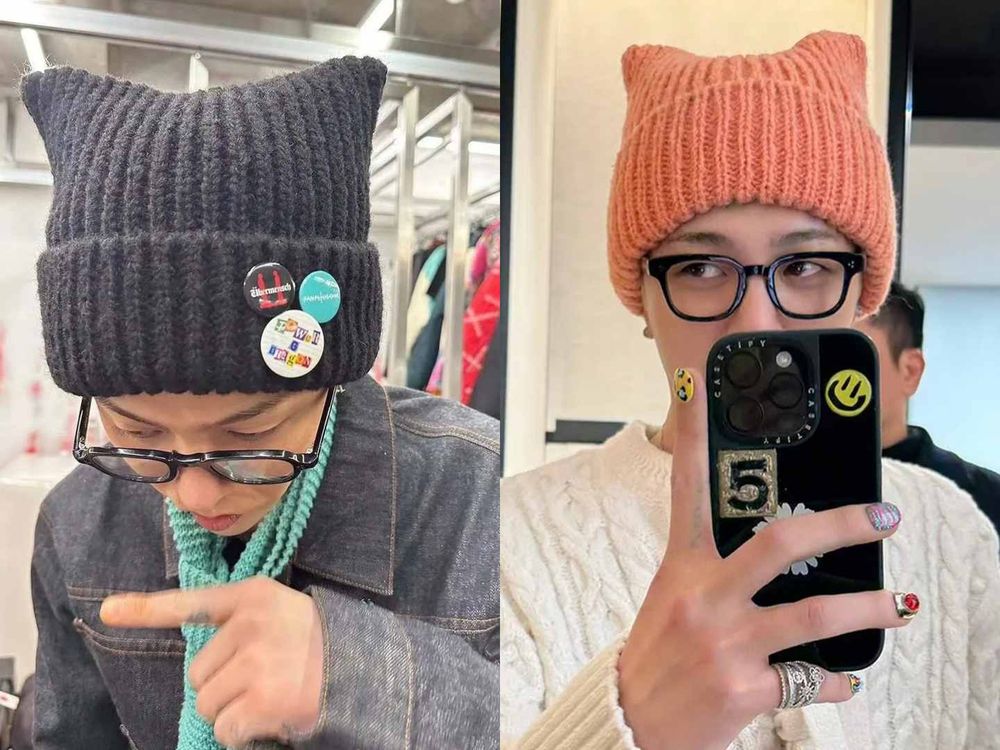 巴拉克拉法帽退場！韓星今年都改戴貓耳帽！GD權志龍、金泰亨都愛上！Karina同款千元就有！-9