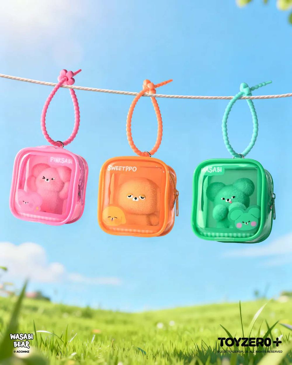 社群爆紅Wasabi Bear又有新品了！萌翻「芥末熊外出小夥伴」盲盒吊飾還附娃包、台灣這天開賣！-6