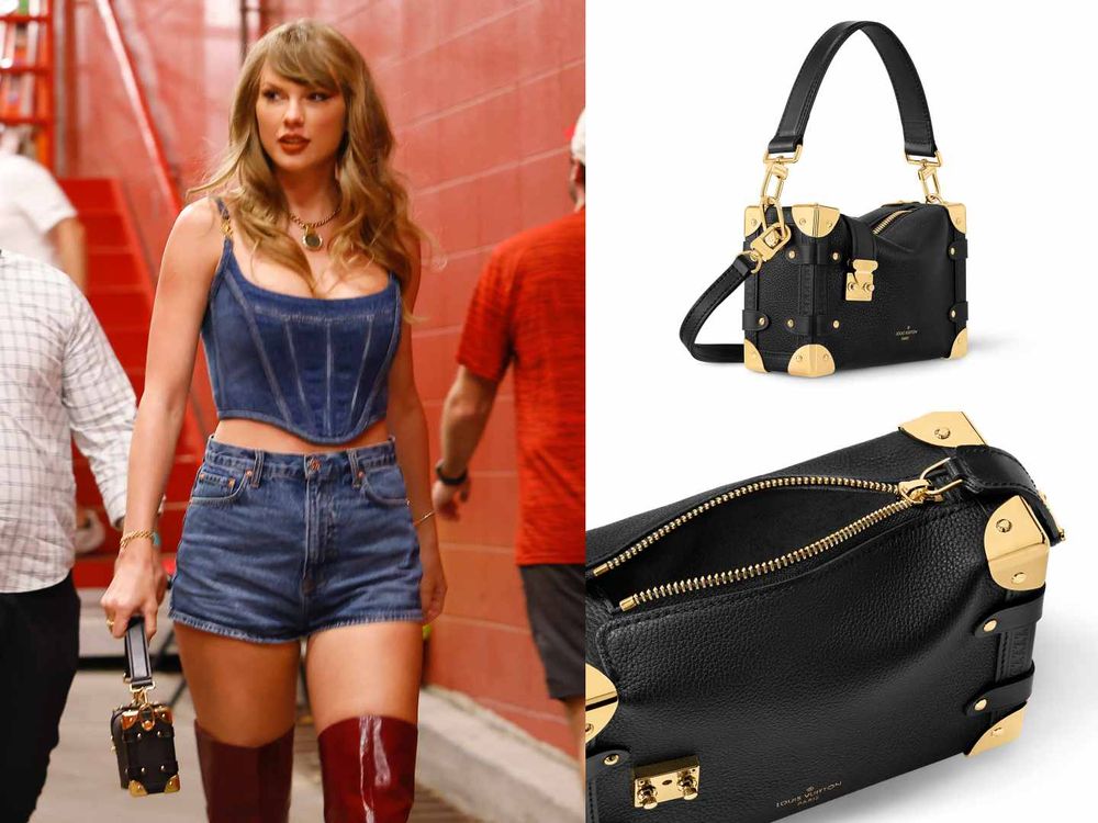 泰勒絲超愛LOUIS VUITTON！私服「盒子包、Tambour腕錶」狂出鏡，連求婚造型都選LV手鐲！-4