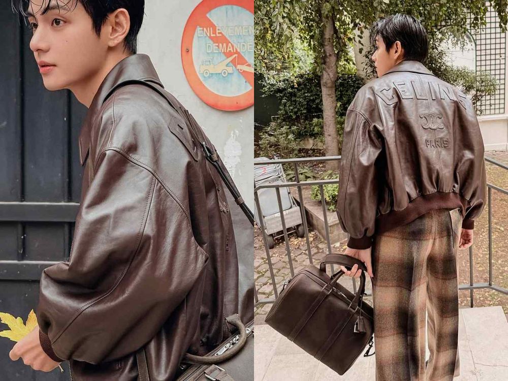 男友出國都揹這咖！泰亨、朴寶劍旅行不離身「CELINE老花波士頓包」低奢感連背影都迷人！-9