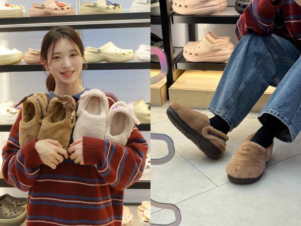 冬天好需要！Crocs刷毛洞洞鞋連韓女都狂搶！推爆奶油香草色、小熊毛絨感太療癒！-5
