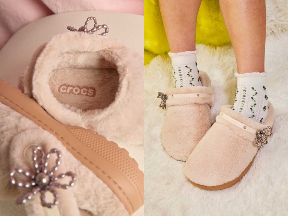 冬天好需要！Crocs刷毛洞洞鞋連韓女都狂搶！推爆奶油香草色、小熊毛絨感太療癒！-7