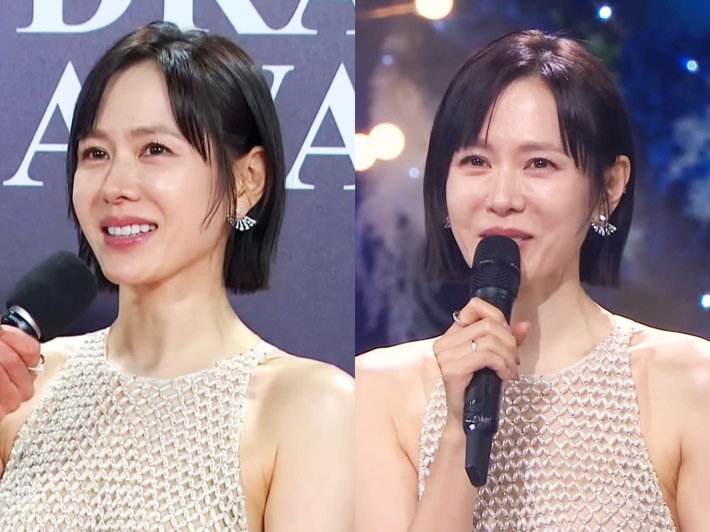 孫藝真、玄彬夫妻檔拿下《青龍獎》影帝影后！台上甜蜜互動太閃、孫仙戴的超美耳環找到了！-5