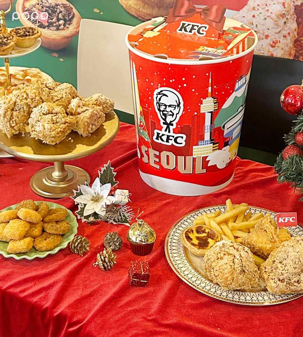2025聖誕限定必吃！肯德基「聖誕首爾巨大桶」雪花起司炸雞+比司吉+可可流心蛋撻太欠吃！-6