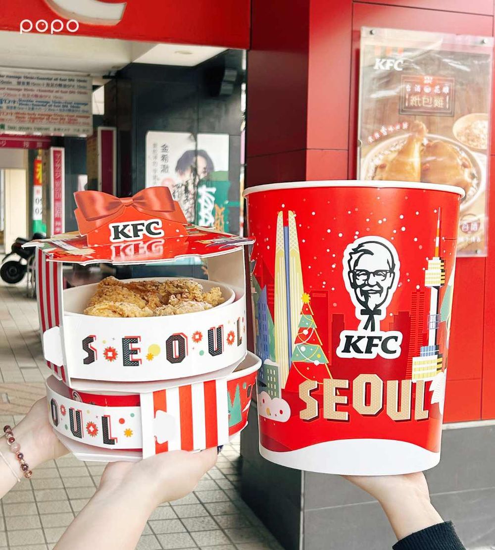 2025聖誕限定必吃！肯德基「聖誕首爾巨大桶」雪花起司炸雞+比司吉+可可流心蛋撻太欠吃！-7