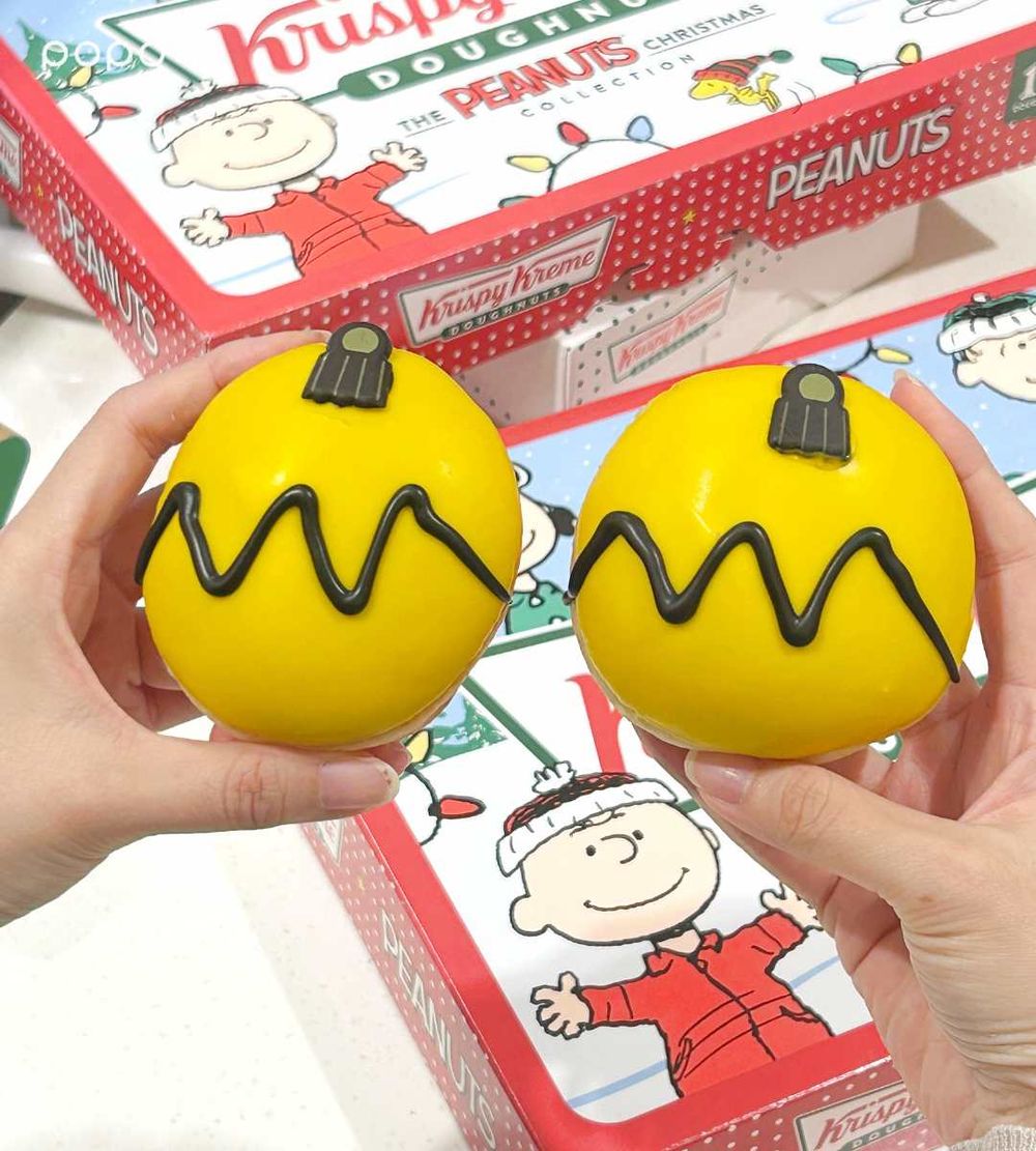 Krispy Kreme跟史努比聯名了！「大頭史努比、查理布朗肚肚甜甜圈」Q到捨不得吃、買再送聖誕小卡！-4