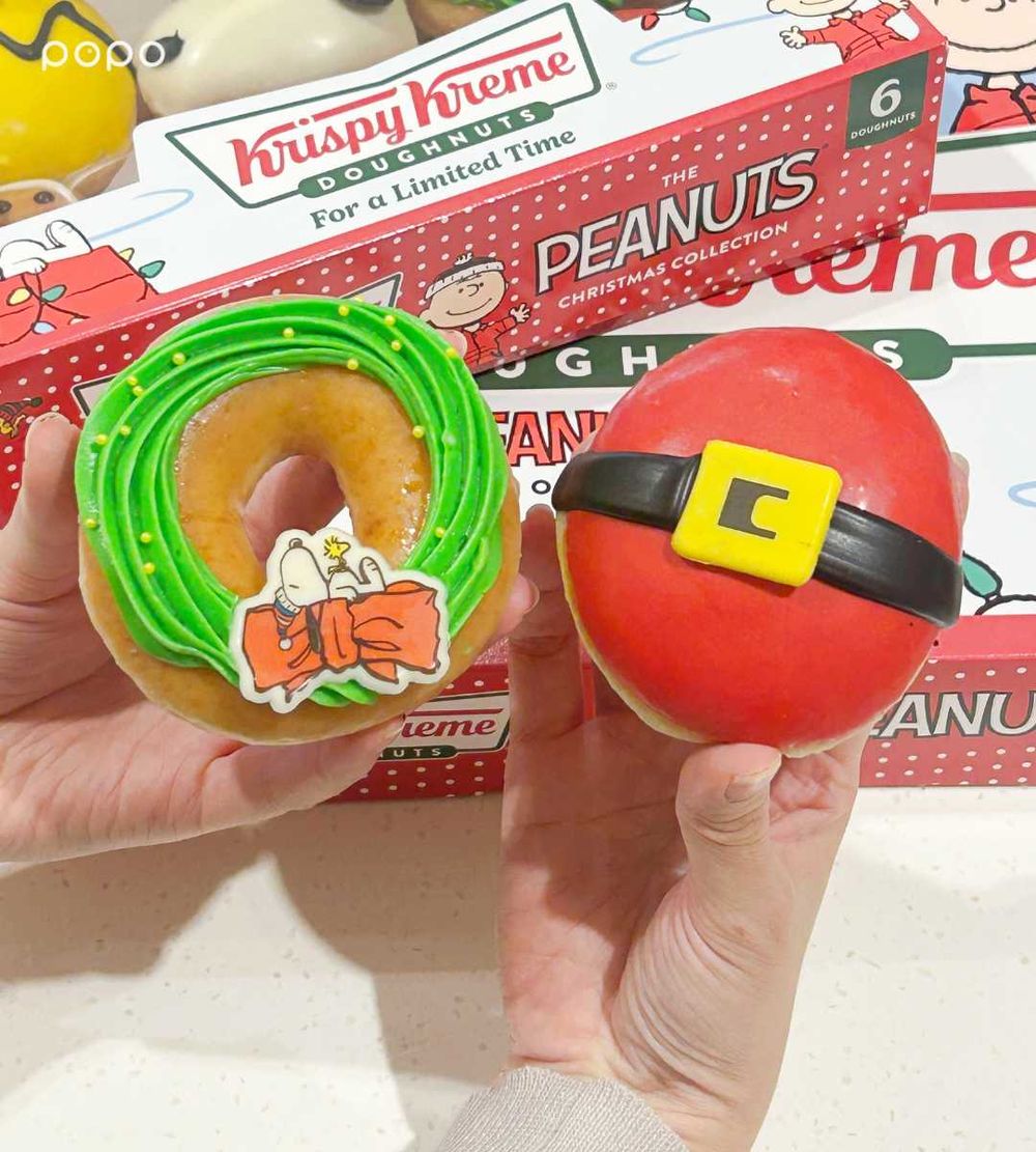 Krispy Kreme跟史努比聯名了！「大頭史努比、查理布朗肚肚甜甜圈」Q到捨不得吃、買再送聖誕小卡！-6