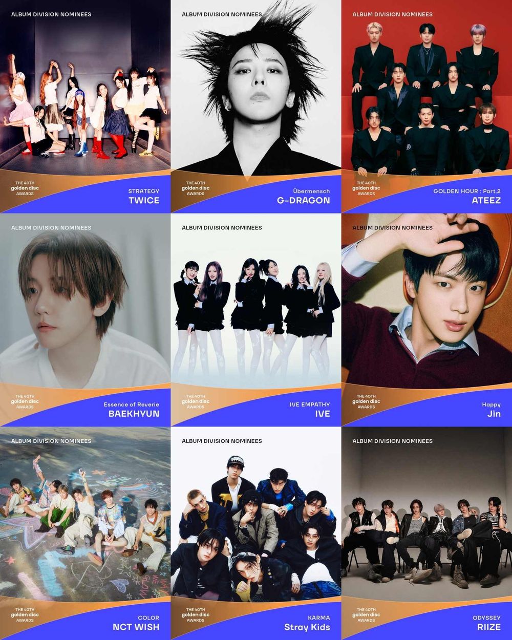 2026金唱片頒獎典禮入圍名單公布！GD、JENNIE爭音源賞，aespa、BLACKPINK、SKZ專輯強勢入榜！-3