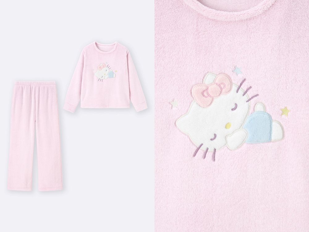  三麗鷗沒有要放過大家！GU推出Kitty、布丁狗聯名「眼睛閉閉」軟萌居家服！開賣日快記下！-6