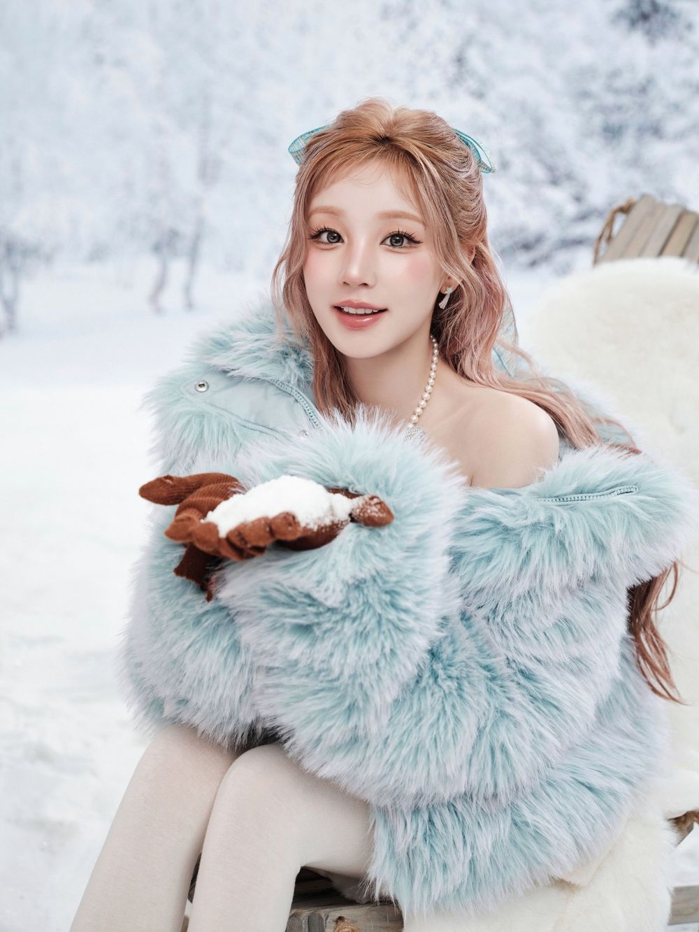 哪來的雪國精靈！宋雨琦再發AI奇蹟美照「UGG雪地穿搭」根本漫畫走出來的！腳上雪靴是這雙！-6