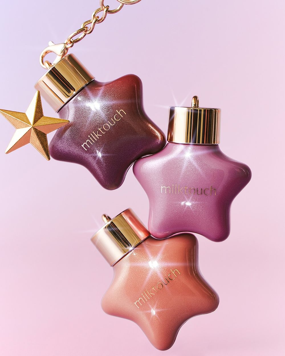 聖誕樹裝飾變成彩妝！milktouch「星星偏光唇蜜」星空碎鑽珠光＋韓系氛圍色選，榮登年度必收藏最夢幻限量唇彩！-2