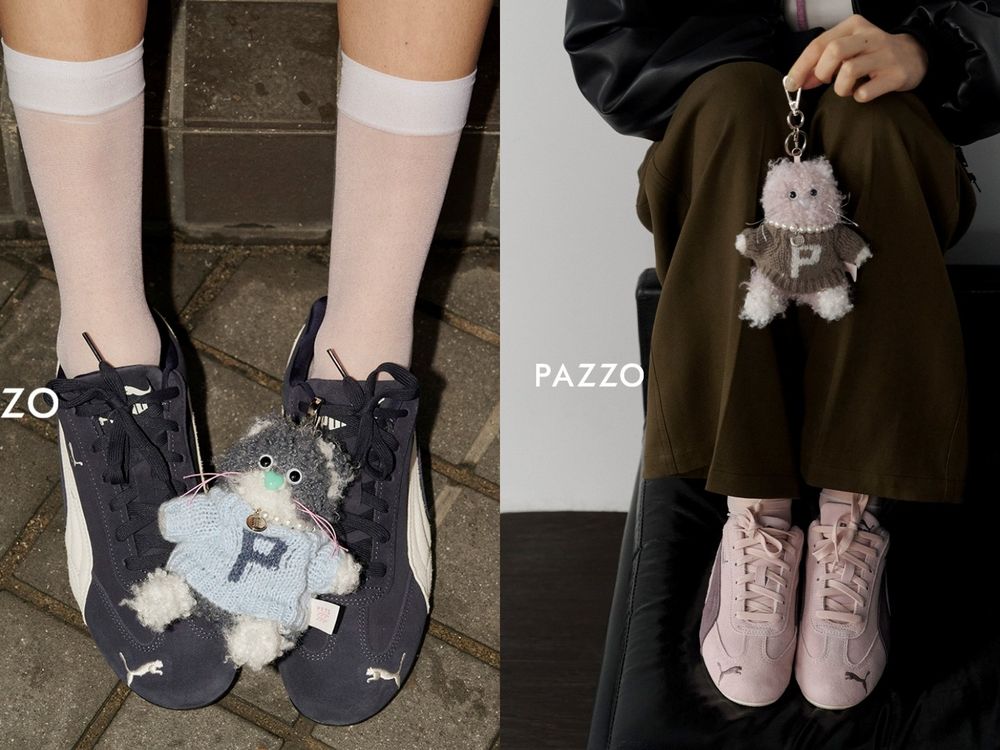 PUMA賽車鞋「玫瑰粉、丹寧藍」冬日新色超美！聯手PAZZO買鞋就送貓貓吊飾、快衝結帳！-7
