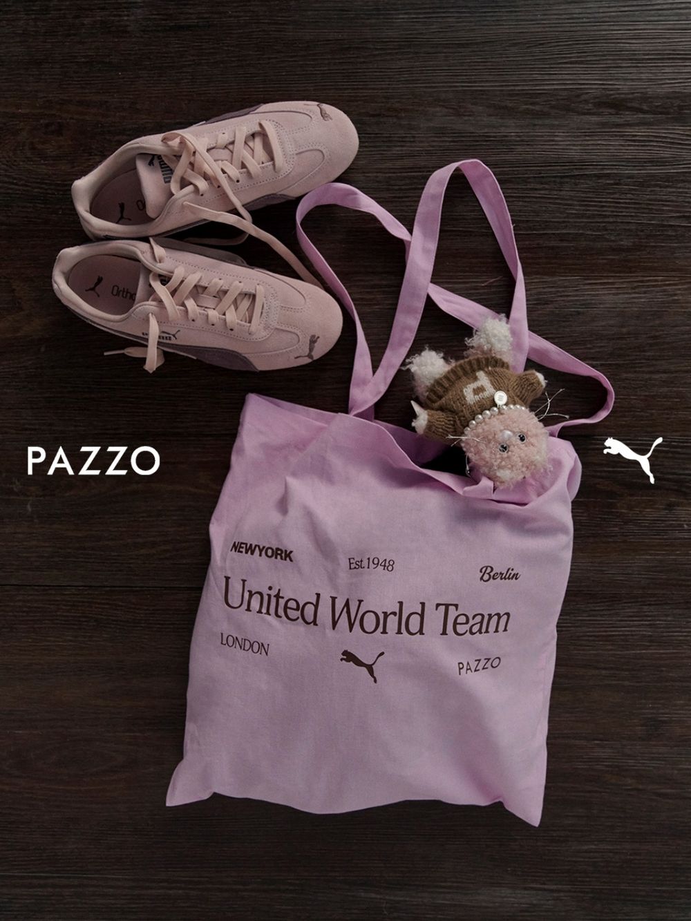 PUMA賽車鞋「玫瑰粉、丹寧藍」冬日新色超美！聯手PAZZO買鞋就送貓貓吊飾、快衝結帳！-8