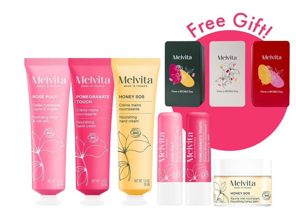 最有情緒價值的禮物首選！Melvita「香氛果油手唇護理」全新上市，紅石榴、花蜜、玫瑰香氣滿滿、再送限量迷你收納鐵盒！-16