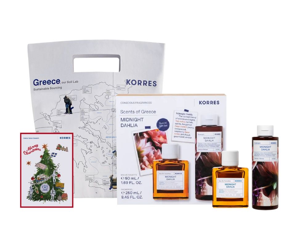 希臘植萃KORRES的溫柔聖誕禮物！「白色無花果＆午夜邂逅」新香登場，人氣清晨告白香氛禮盒、滾香三入組太想買回家收藏！-7