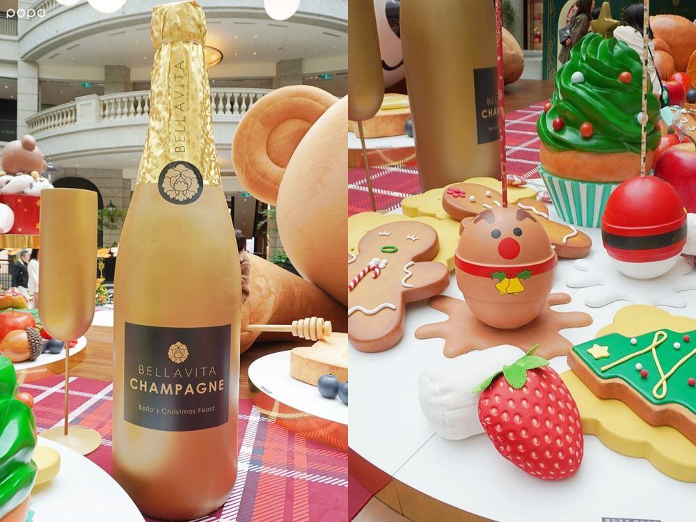BELLAVITA聖誕節打卡裝置來了！「聖誕饗宴」巨大熊熊+滿滿大餐可愛瘋、還有爆美紅色系聖誕樹要拍！-12