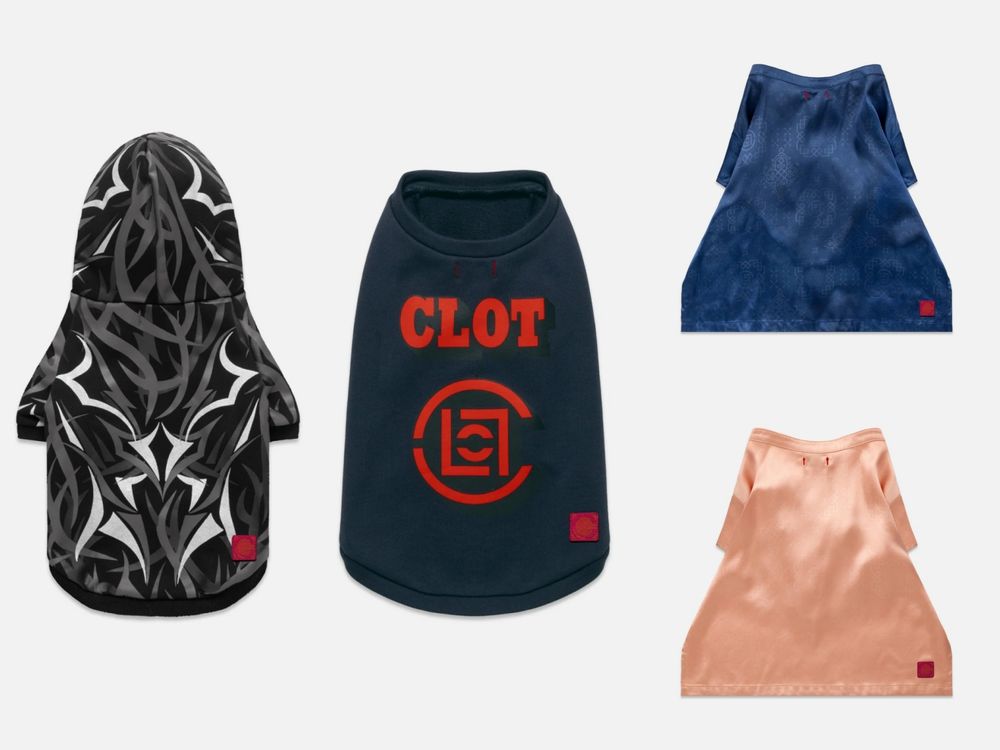 CLOT進軍毛孩時尚！全新「寵物系列」初登場！絲綢T恤、頭巾全都有，寶貝一秒變潮寵！-6