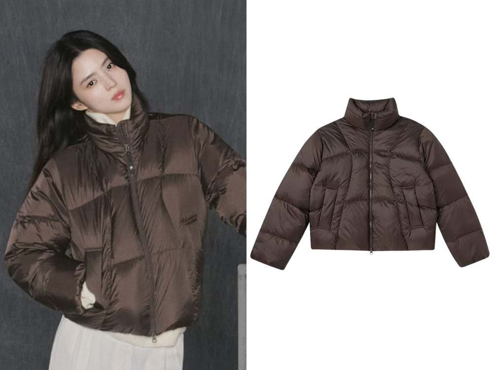 韓女冬天羽絨外套穿搭「不顯腫」秘訣藏在這！漆面款是今年關鍵字、上短下長比例直接瘦一圈！-4