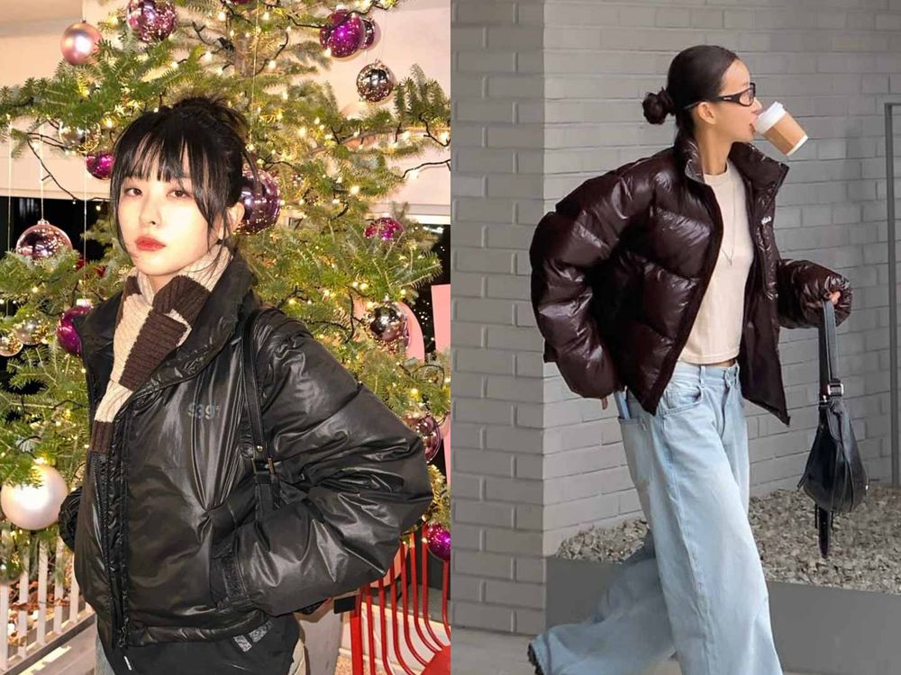 韓女冬天羽絨外套穿搭「不顯腫」秘訣藏在這！漆面款是今年關鍵字、上短下長比例直接瘦一圈！-10
