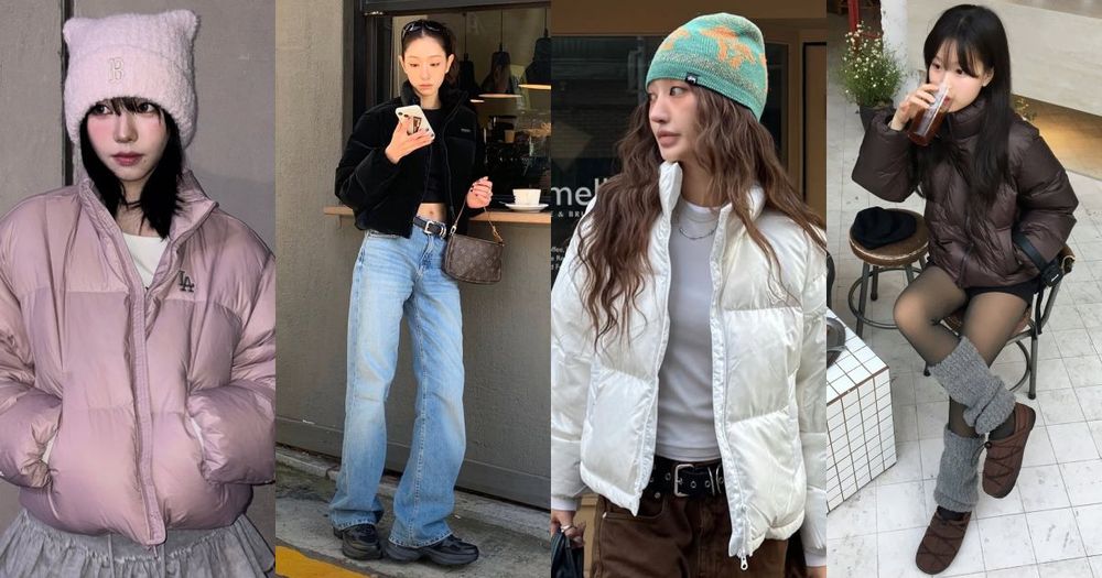 韓女冬天羽絨外套穿搭「不顯腫」秘訣藏在這！漆面款是今年關鍵字、上短下長比例直接瘦一圈！-1