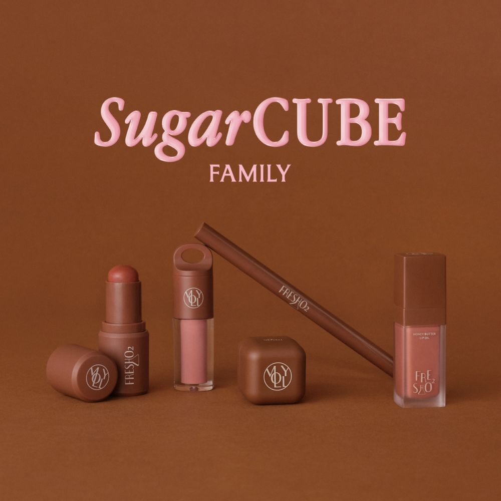 小麥膚色命定唇彩！FreshO2＆莫莉Molly打造方糖家族「代言人限定色」，時髦可可包裝＋裸棕調色，甜美性感一次擁有！-12