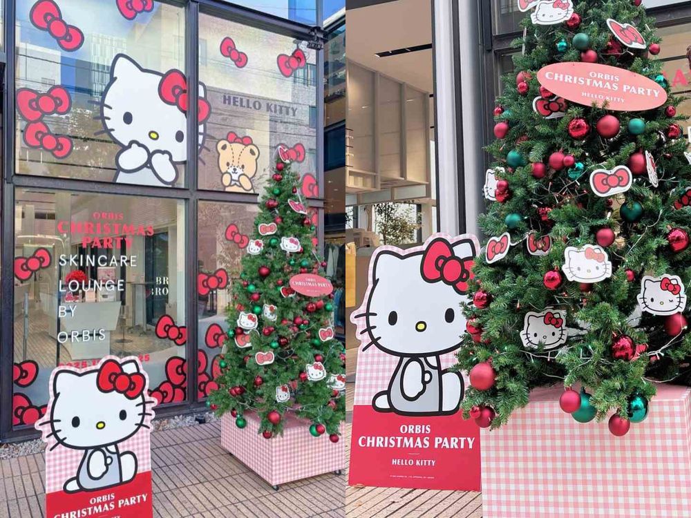 2025日本聖誕最萌三麗鷗聯名登場！ORBIS攜手HELLO KITTY表參道限定活動，明星精華化妝水限定瓶裝、必收藏！-3