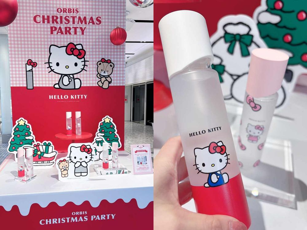 2025日本聖誕最萌三麗鷗聯名登場！ORBIS攜手HELLO KITTY表參道限定活動，明星精華化妝水限定瓶裝、必收藏！-4