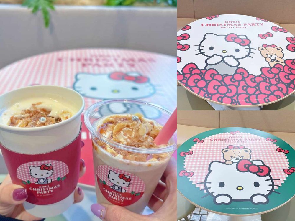 2025日本聖誕最萌三麗鷗聯名登場！ORBIS攜手HELLO KITTY表參道限定活動，明星精華化妝水限定瓶裝、必收藏！-5