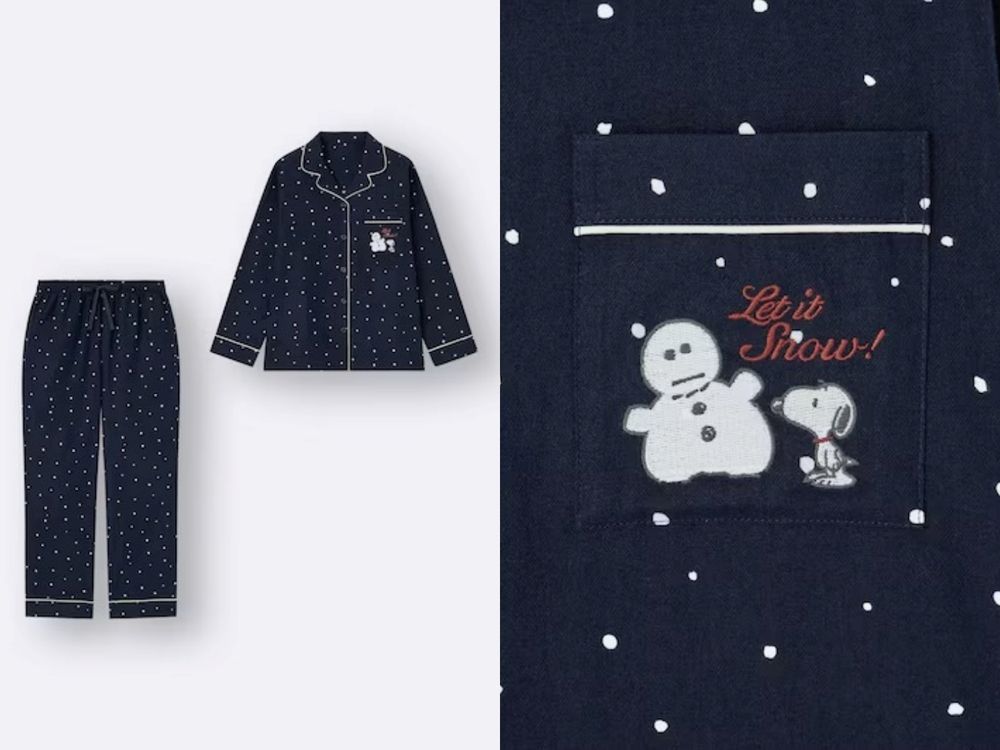 GU日本聖誕限定「史努比聯名」可愛爆！軟綿睡衣、史努比耳朵外套...去日本要整組扛回來！-7