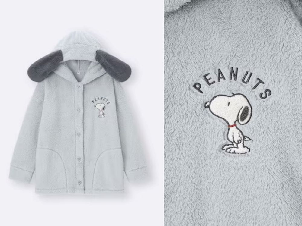 GU日本聖誕限定「史努比聯名」可愛爆！軟綿睡衣、史努比耳朵外套...去日本要整組扛回來！-10