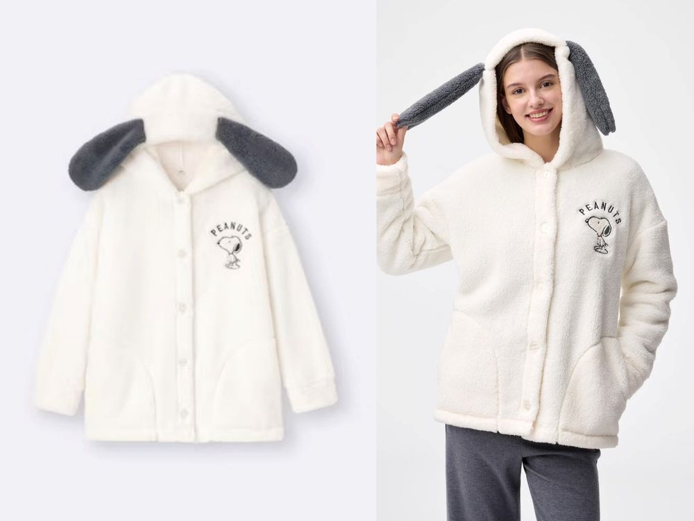 GU日本聖誕限定「史努比聯名」可愛爆！軟綿睡衣、史努比耳朵外套...去日本要整組扛回來！-12