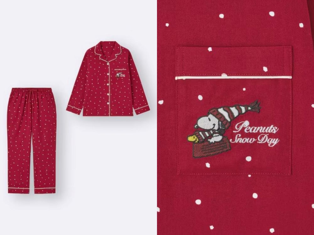 GU日本聖誕限定「史努比聯名」可愛爆！軟綿睡衣、史努比耳朵外套...去日本要整組扛回來！-8
