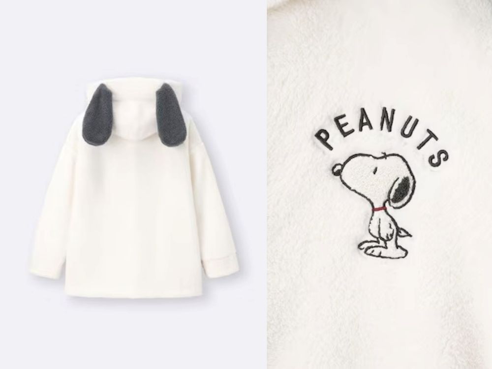 GU日本聖誕限定「史努比聯名」可愛爆！軟綿睡衣、史努比耳朵外套...去日本要整組扛回來！-11