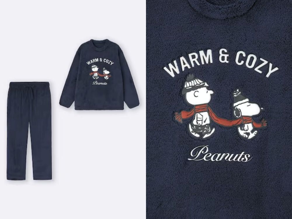 GU日本聖誕限定「史努比聯名」可愛爆！軟綿睡衣、史努比耳朵外套...去日本要整組扛回來！-2