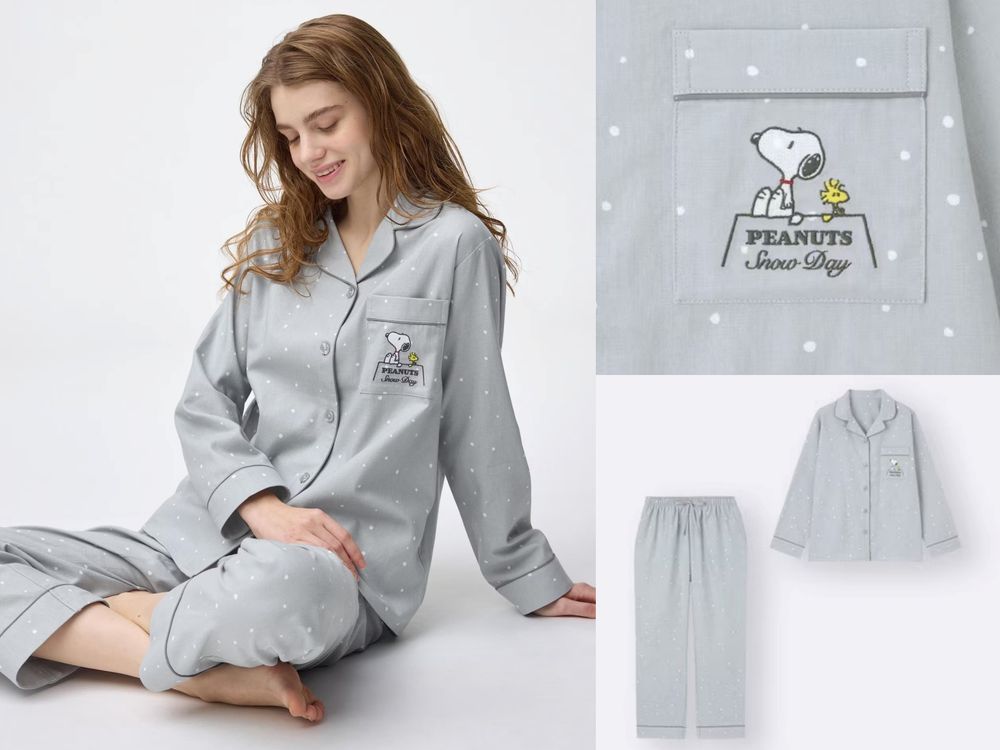 GU日本聖誕限定「史努比聯名」可愛爆！軟綿睡衣、史努比耳朵外套...去日本要整組扛回來！-9