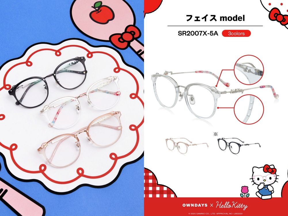 Kitty聯名買沒完！OWNDAYS推出Hello Kitty凱蒂貓眼鏡！蝴蝶結、愛心細節超可愛！-12