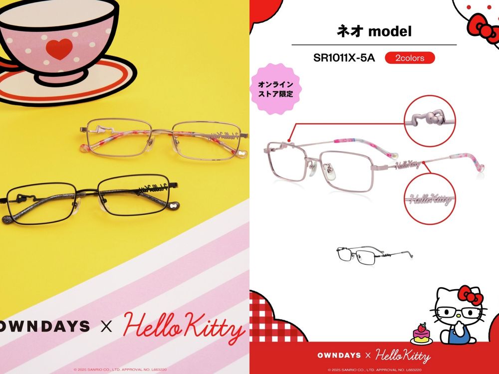Kitty聯名買沒完！OWNDAYS推出Hello Kitty凱蒂貓眼鏡！蝴蝶結、愛心細節超可愛！-10