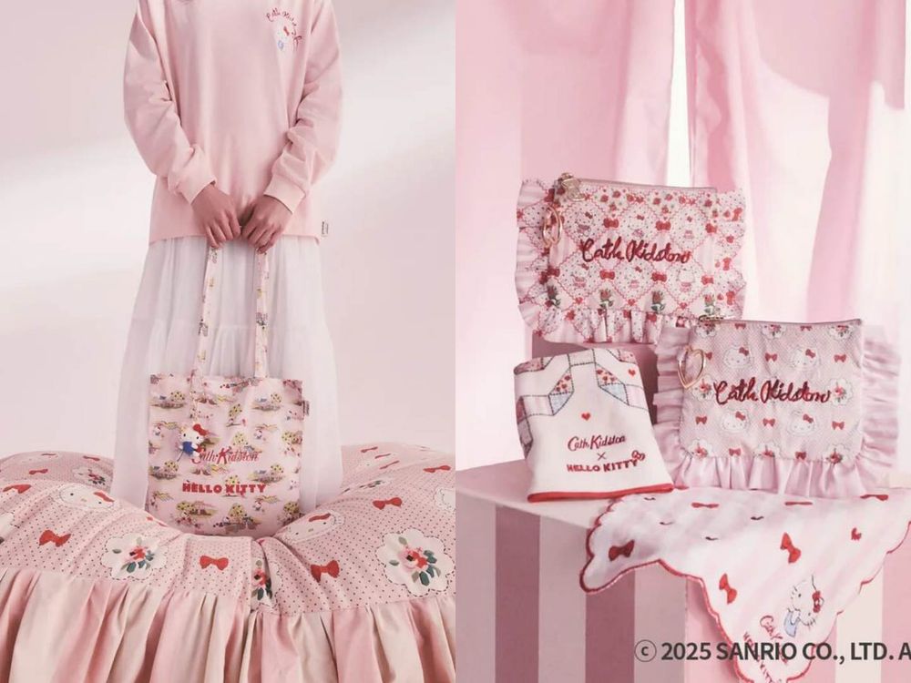 少女心大爆發！Cath Kidston夢幻聯手Hello Kitty！滿版睡衣、化妝包...20款小物滿滿幸福感！-11