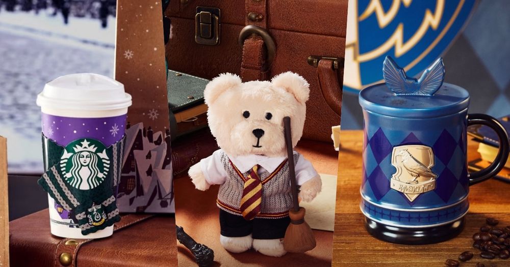 星巴克跟哈利波特聯名了！「四大學院馬克杯、霍格華茲學院玻璃杯、魔法師小熊吊飾」全都太想買！-1