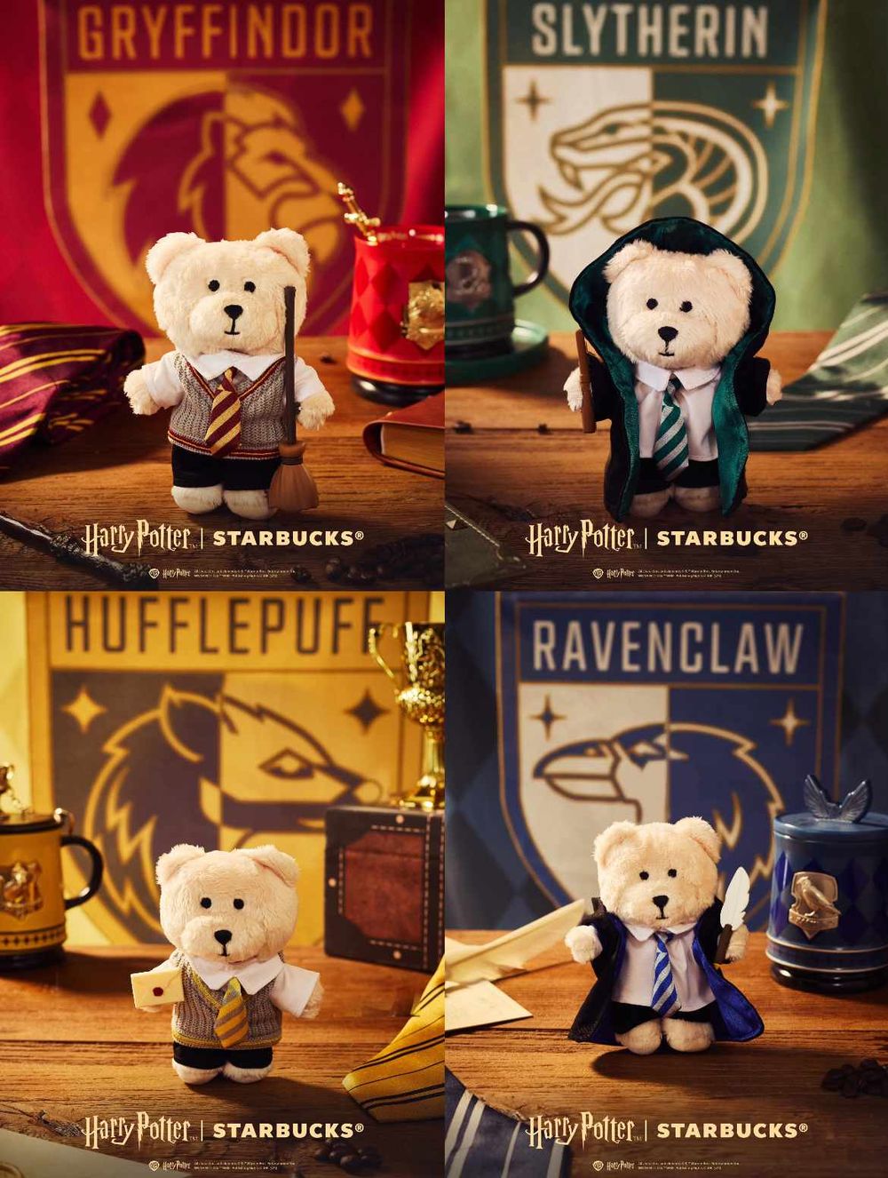 星巴克跟哈利波特聯名了！「四大學院馬克杯、霍格華茲學院玻璃杯、魔法師小熊吊飾」全都太想買！-7