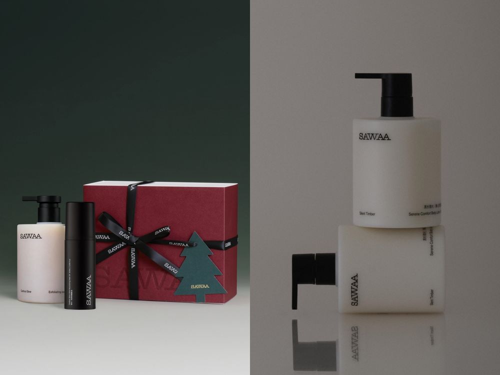 木質調香氛迷命定年末禮盒！SAWAA經典暖衫護髮油＋去角質沐浴露入組，全新「微光身體乳」睡前好眠必備！-5
