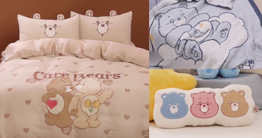 彩虹熊粉瘋掉！Care Bears聯名家居用品「立體熊耳床包組、晚安熊蓋毯、大頭熊抱枕」台灣就買得到！-1