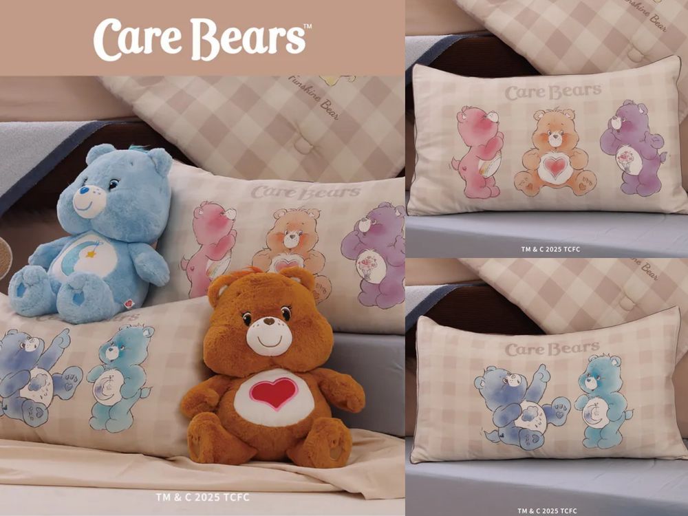 彩虹熊粉瘋掉！Care Bears聯名家居用品「立體熊耳床包組、晚安熊蓋毯、大頭熊抱枕」台灣就買得到！-8