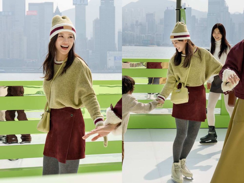 Longchamp在這蓋了一座溜冰場！？女神金世正也來了！同款開心果色毛帽、手套千元就能入手！-6