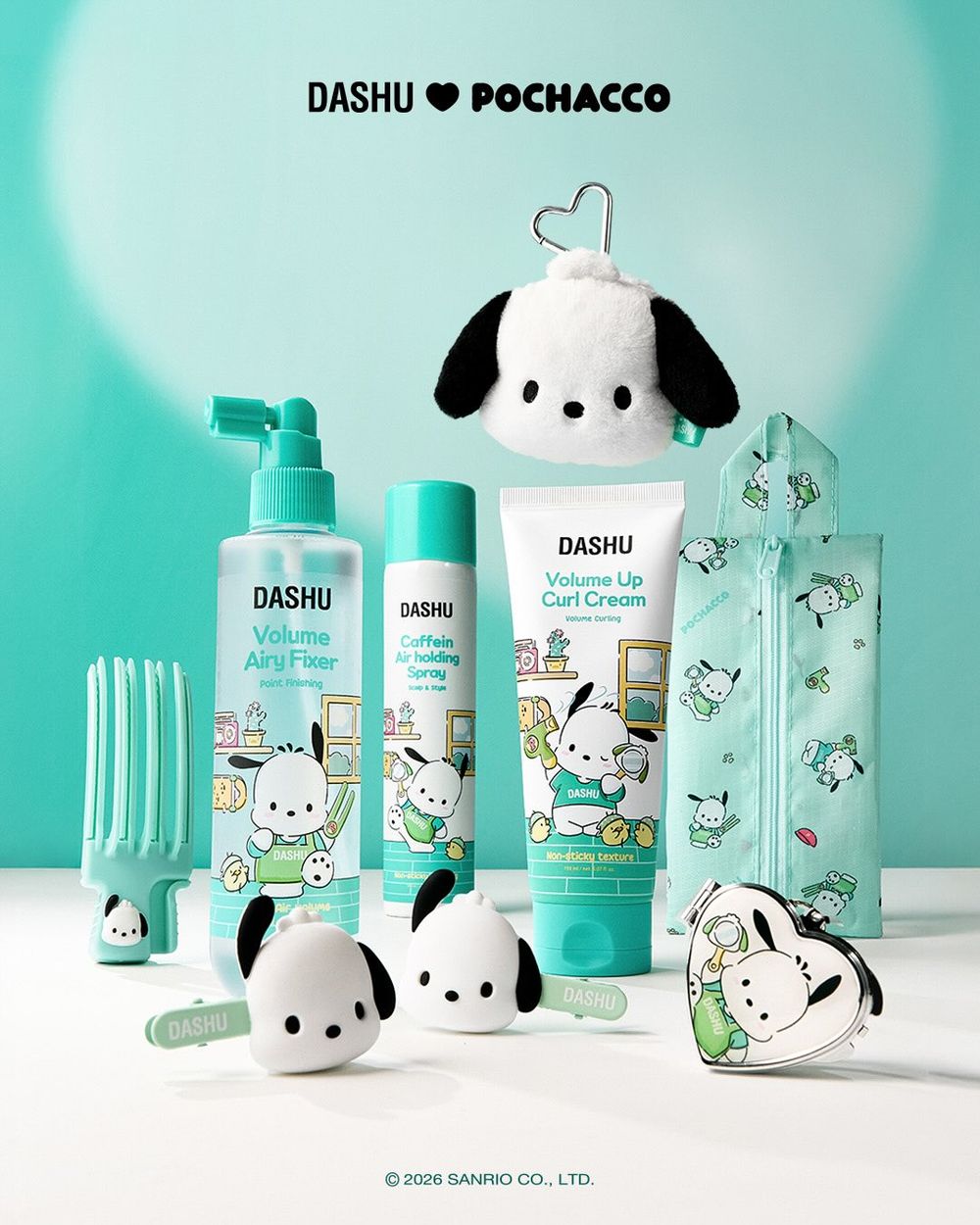 邊佑錫愛用多年髮品！DASHU三麗鷗帕恰狗聯名療癒造型品，韓女人手一支捲髮霜、高顱頂神器換上清新包裝，超萌周邊必收藏！-5