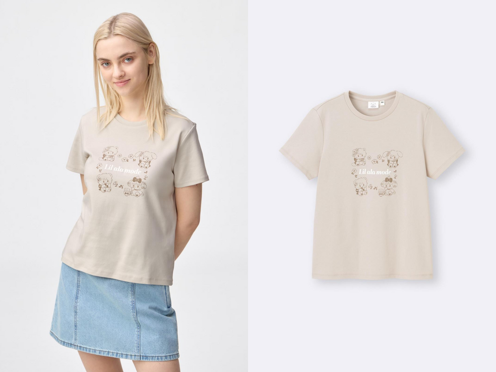 GU這系列可愛瘋！超萌日本插畫聯名「蝴蝶結小貓T恤」好可愛、百元吊帶背心一不小心就包色！-1